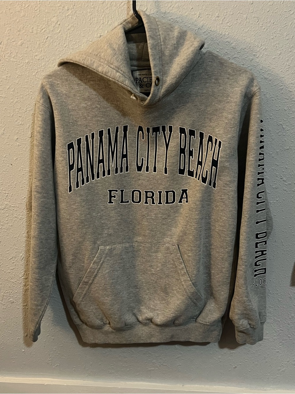Pacific & Co Panama City Beach Florida Gray Pullover Hoodie Small